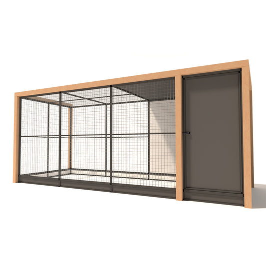 Voliere Alfred | Aluminimum & Hout | Met Morsrand | Met sluis | Diverse afmetingen