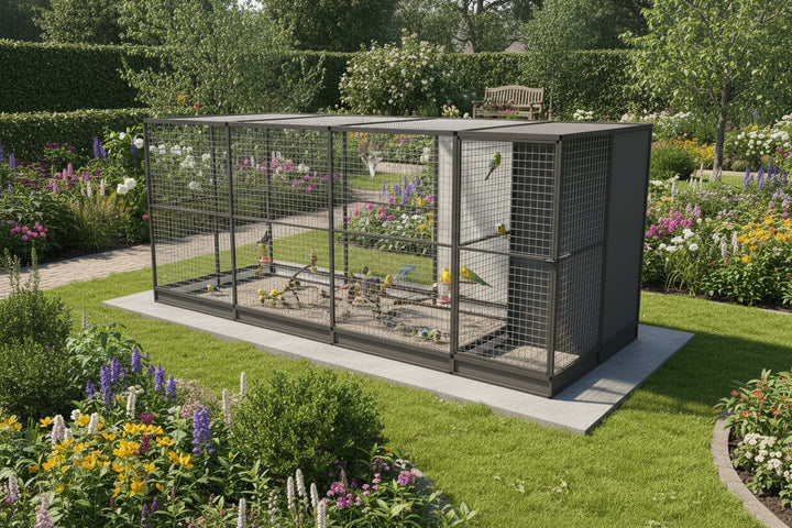 Voliere Evi | Aluminimum | Met Morsrand | Met sluis | Diverse afmetingen