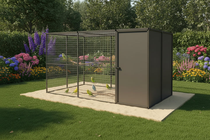 Voliere Yara | Aluminimum | Zonder Morsrand | Met sluis | Diverse afmetingen