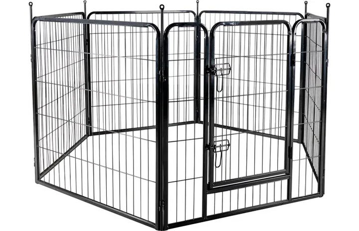 Kippenren |Zwart | Met deur