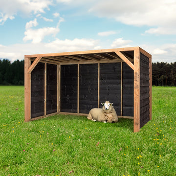 Houten Douglas schuilstal voor schapen en geiten April